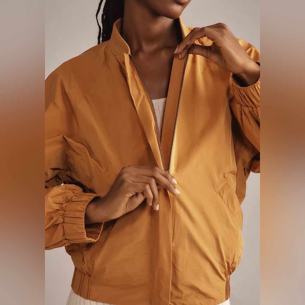 Maeve Anthropologie Balloon-Sleeve Bomber Jacket - Picture 3 of 8